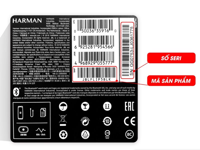 Dán nhãn hàng hóa cho loa Bluetooth
