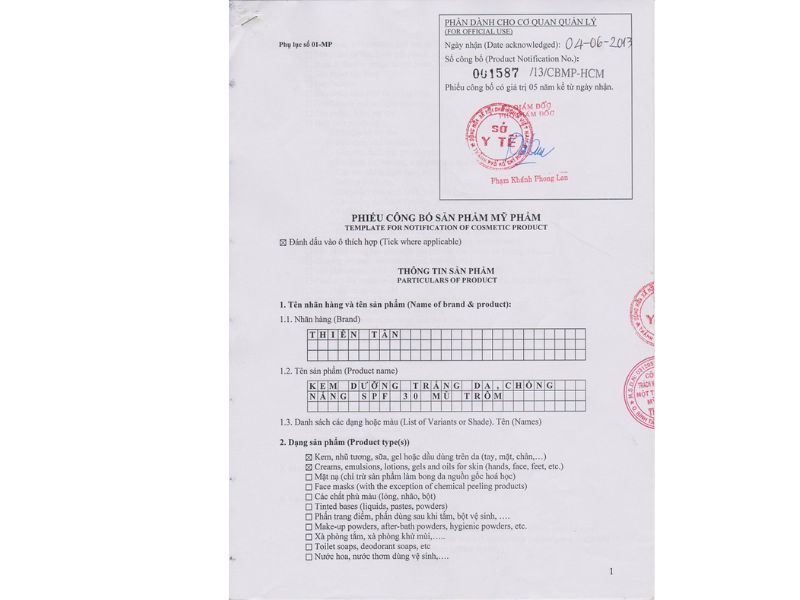 công bố sản phẩm thủ tục nhập khẩu mỹ phẩm