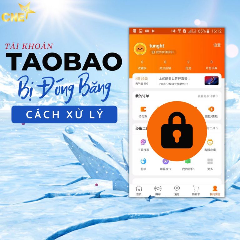 Tài khoản Taobao bị đóng băng